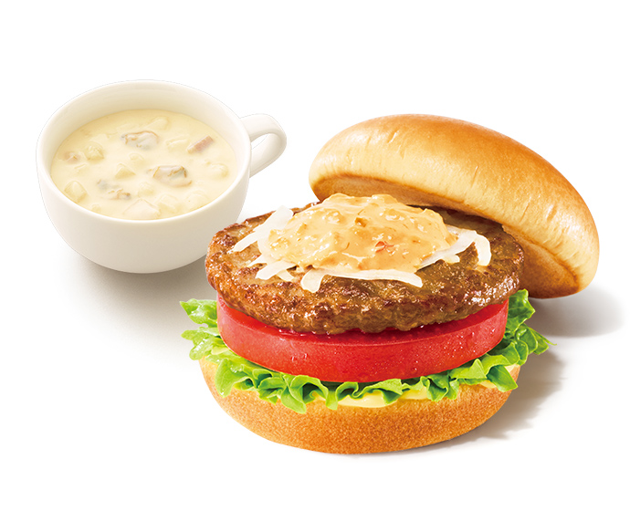 朝の野菜バーガー 〜オーロラソース〜 ＋70円ドリンクセット（スープ・シェイク等）