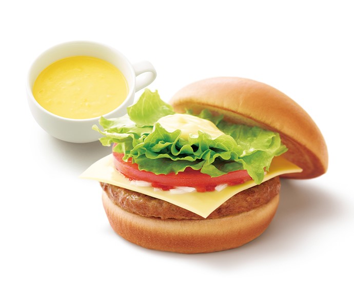 モーニング野菜チーズバーガー ＋70円ドリンクセット（スープ・シェイク等）
