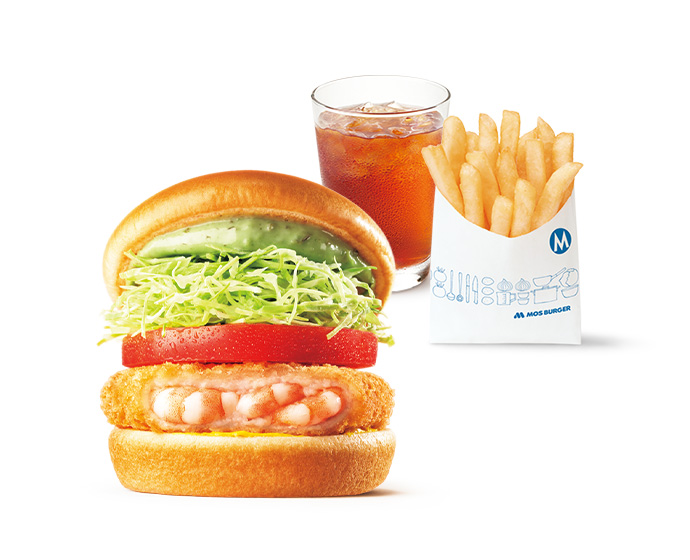 【平日・期間限定】昼割セット バジルマヨの海老カツバーガー 〜国産バジル〜＜10時半から15時まで販売＞
