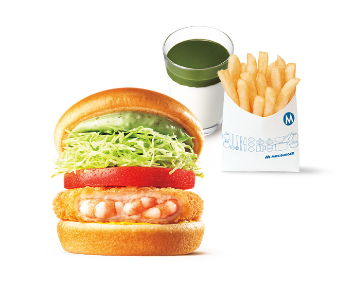 【平日・期間限定】昼割セット バジルマヨの海老カツバーガー 〜国産バジル〜（＋140円ドリンク）＜10時半から15時まで販売＞