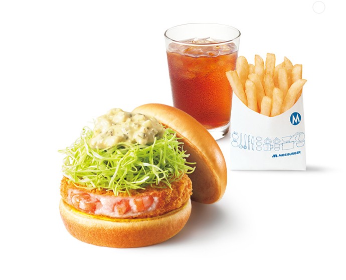 【平日限定】昼割セット 海老カツバーガー(＋70円ドリンク（スープ・シェイク等）)＜10時半から15時まで販売＞