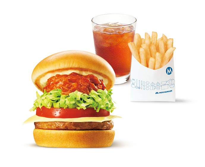 【平日・期間限定】昼割セット モスタコスバーガー（＋70円ドリンク（スープ・シェイク等））＜10時半から15時まで販売＞