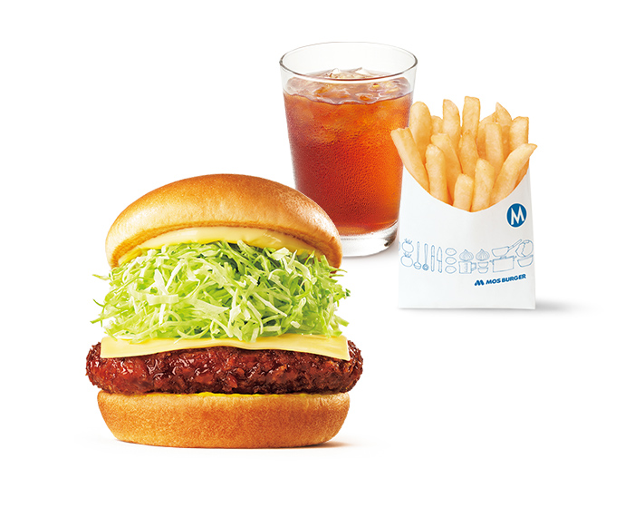 【平日・期間限定】昼割セット メンチカツチーズバーガー(＋70円ドリンク（スープ・シェイク等）)＜10時半から15時まで販売＞