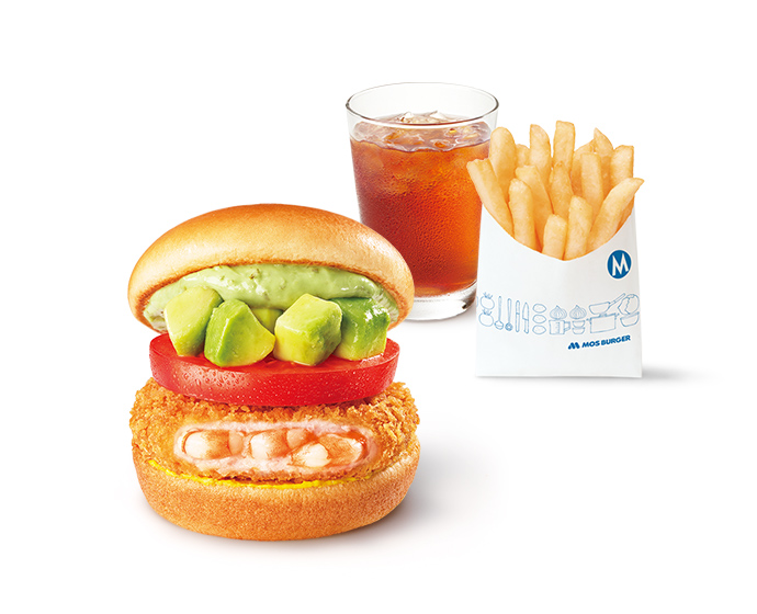 【平日・期間限定】昼割セット アボカド海老カツバーガー 〜国産バジルマヨ〜＜10時半から15時まで販売＞