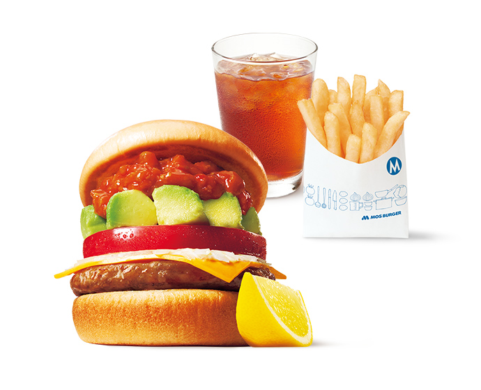 【平日・期間限定】昼割セット アボカドタコスバーガー（＋60円ドリンク（スープ・シェイク等））＜10時半から15時まで販売＞