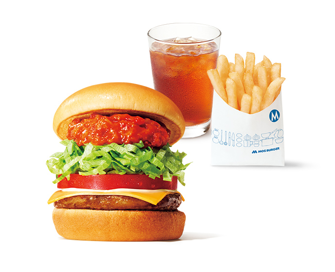 【平日・期間限定】昼割セット モスタコスバーガー（＋60円ドリンク（スープ・シェイク等））＜10時半から15時まで販売＞